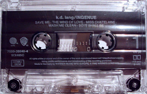 k.d. lang - Ingenue - Used Cassette image 5