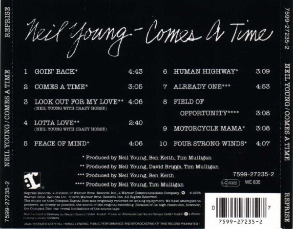 Neil Young - Comes A Time - CD image 2