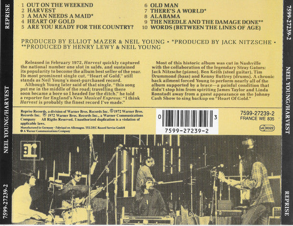 Neil Young - Harvest - Used CD image 7