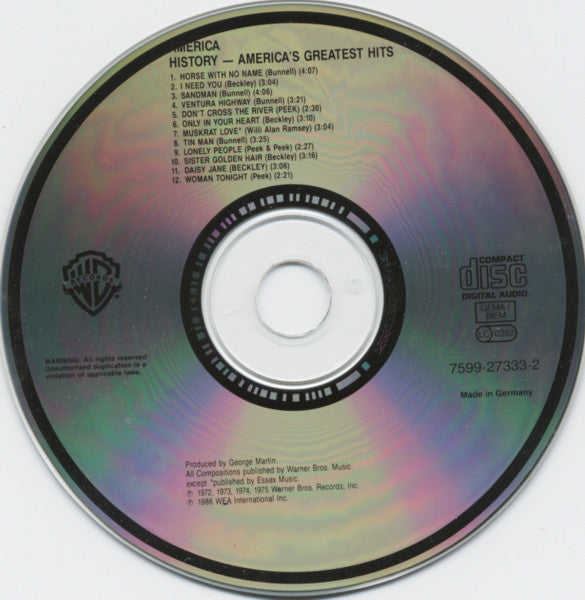America - History - 's Greatest Hits - CD image 2