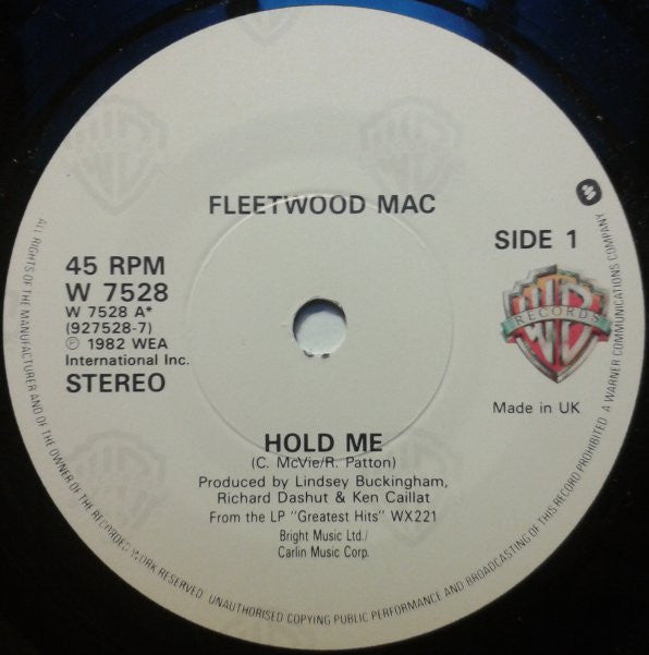 Fleetwood Mac - Hold Me - Used Vinyl Record 7" image 3