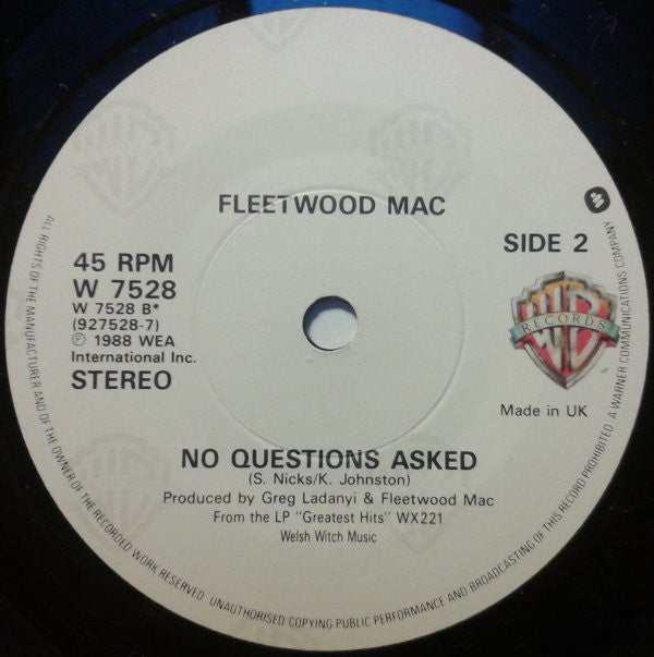 Fleetwood Mac - Hold Me - Used Vinyl Record 7" image 4