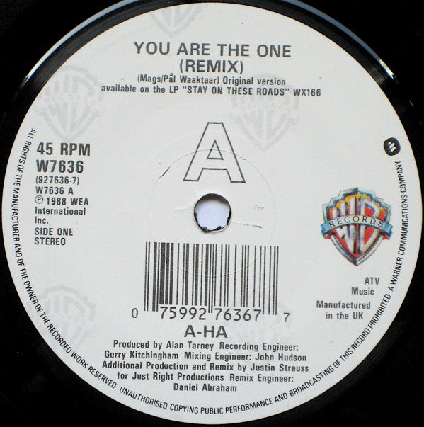 a-ha - You Are The One (Remix) - Used Vinyl Record 7" image 7