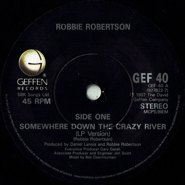 Robbie Robertson - Somewhere Down The Crazy River - Used Vinyl Record image 3