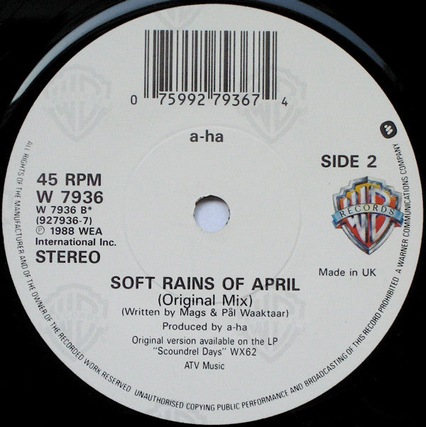 a-ha - Stay On These Roads - Used Vinyl Record 7" image 4
