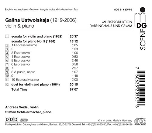 Galina Ustvolskaya - Violin & Piano - CD image 2