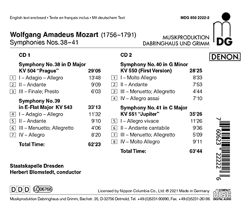 Mozart: Symphonies 38, 39, 40 & 41 - CD image 2
