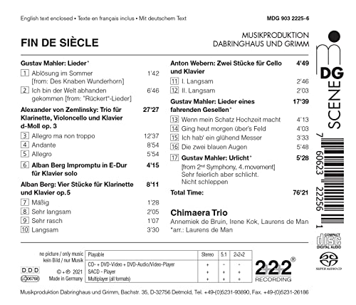 Berg/ Mahler/ Webern/ Zemlinsky: Fin De Siecle - CD image 2