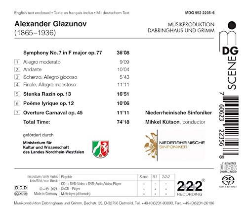 Glazunov: Symphony No. 7; Poeme Lyrique Op. 12 - CD image 2
