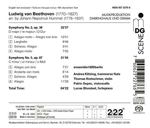 ENSEMBLE1800BERLIN - BEETHOVEN SYMPHONY NO. 2 & 5 - CD image 2