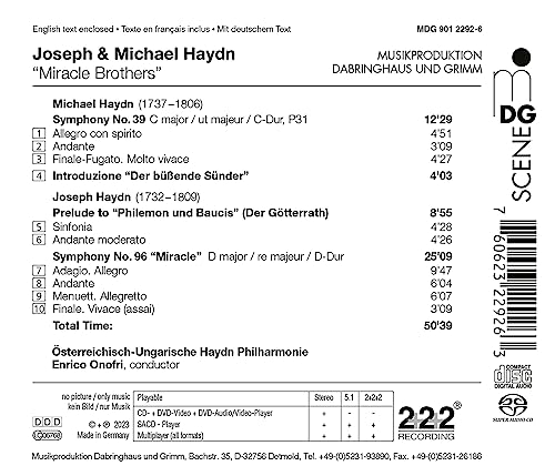 Haydn Philharmonie - Joseph & Michael Hadyn: Overtures and Symphonies - image 2