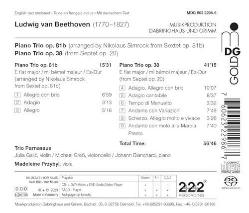 Trio Parnassus - Beethoven: Piano Trios Op. 38 & Op. 81b - CD image 2