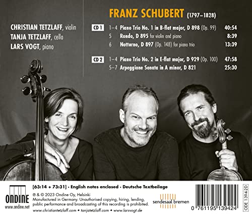 CHRISTIAN & TAN TETZ - FRANZ SCHUBERT PIANO TRIOS; N - CD image 2