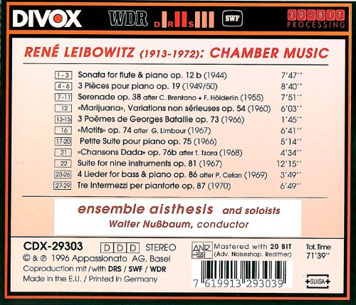 Rene Leibowitz - Chamber Music - CD image 2