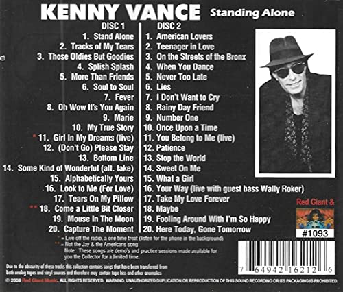 KENNY VANCE - Standing Alone - CD image 2