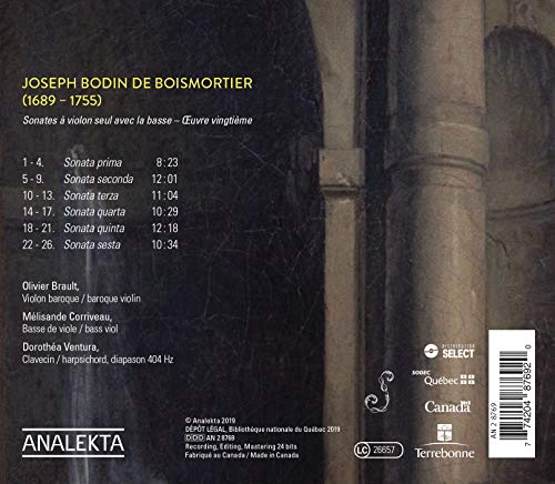 OLIVIER BRAULT; SONA - BOISMORTIER SONATES POUR VIOL - CD image 2