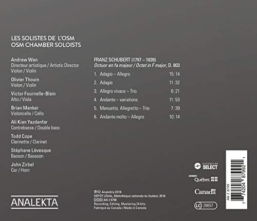 OSM Chamber Soloists - Franz Schubert: Octet in F Major D. 803 - CD image 2