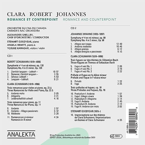 CANADAS NATIONAL ART - CLARA  ROBERT  JOHANNES ROMAN - CD image 2