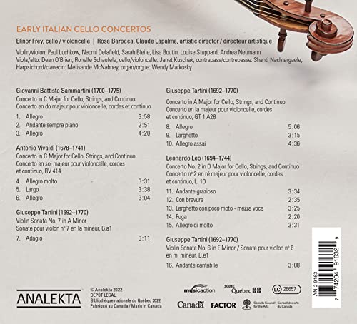 ELINOR FREY - EASY ITALIAN CELLO CONCERTOS - CD image 2