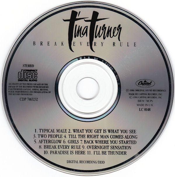 Tina Turner - Break Every Rule - Used CD image 3