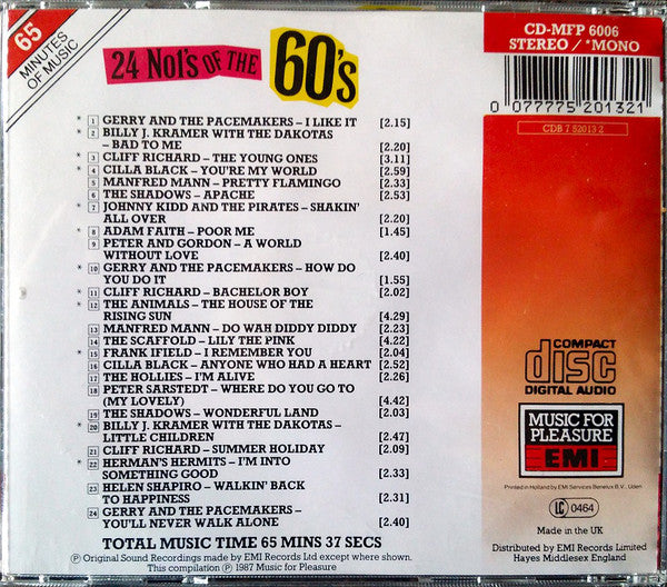 Various - 24 No 1's Of The 60's - Used CD image 3