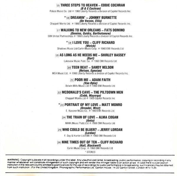 Various - Hits Of 1960 - Used CD image 10