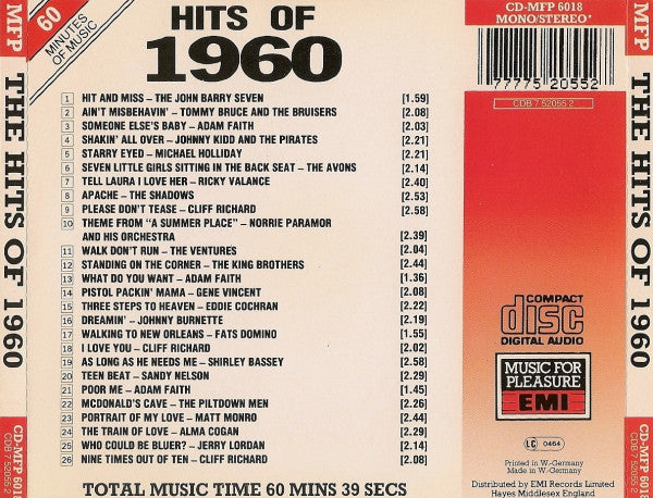 Various - Hits Of 1960 - Used CD image 7