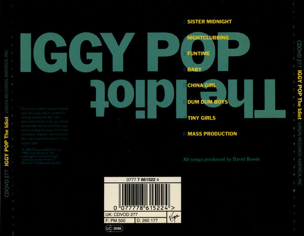 Iggy Pop - Idiot - CD image 2