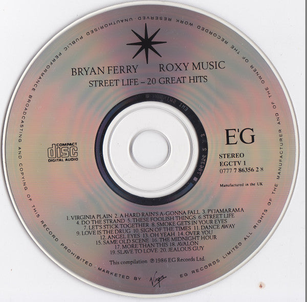Bryan Ferry - Street Life - 20 Great Hits - Compact Disc image 3