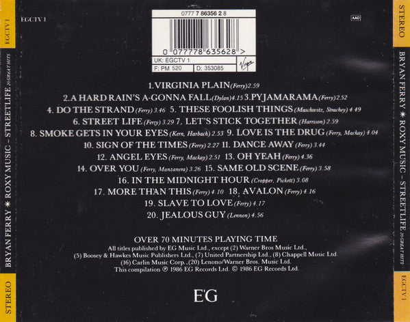 Bryan Ferry - Street Life - 20 Great Hits - Compact Disc image 7