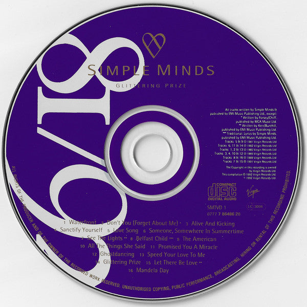 Simple Minds - Glittering Prize 81/92 - Used CD image 9
