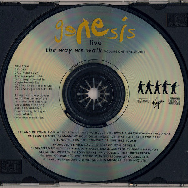 Genesis - Live / The Way We Walk (Volume One: The Shorts) - Used CD image 3