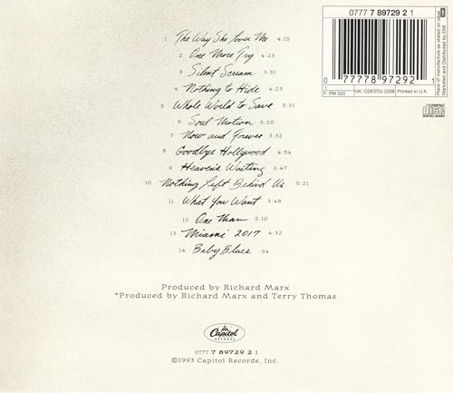 Richard Marx - Paid Vacation - Used CD image 2