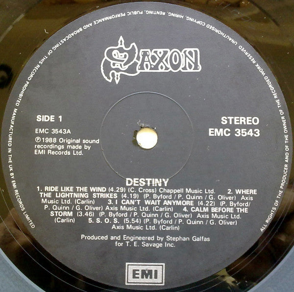 Saxon - Destiny - Used Vinyl Record image 4
