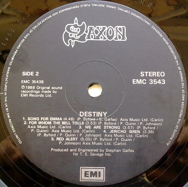 Saxon - Destiny - Used Vinyl Record image 5