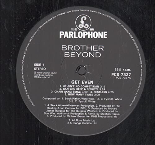 Brother Beyond - Get Even - Used Vinyl Record image 3