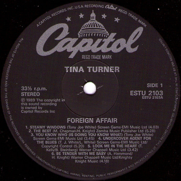 Tina Turner - Foreign Affair - Used Vinyl Record image 5
