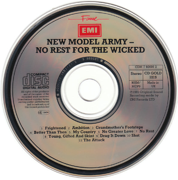 New Model Army - No Rest For The Wicked - Used CD image 3