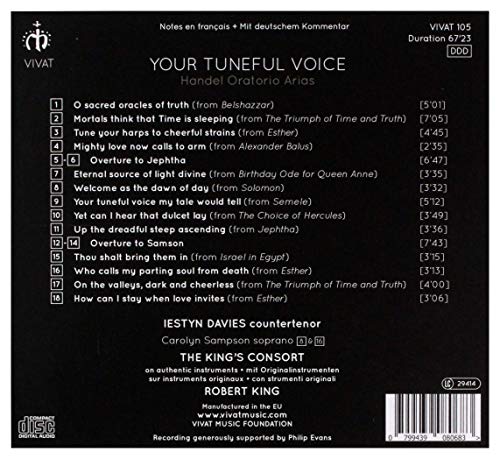 George Frideric Hand - Your Tuneful Voice: Handel Oratorio Arias - CD image 2