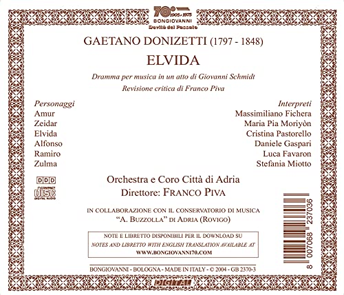 MASSIMILIANO FICHERA - Donizetti: Elvida - CD image 2
