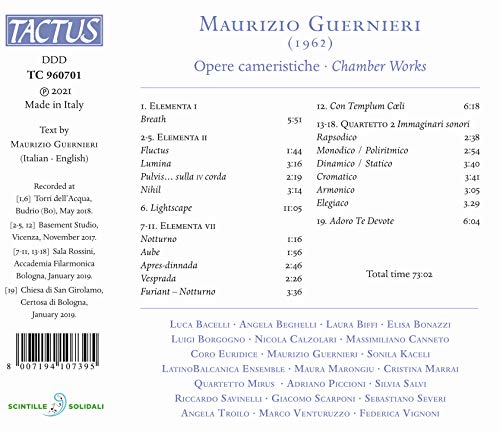CORO EURIDICE - GUERNIERI:CHAMBER WORKS - CD image 2