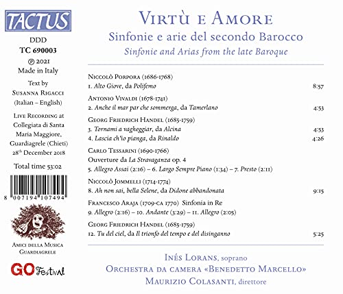 LORANS/COLASANTI - VIRTU E AMORE - cd image 2