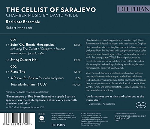 Robert Irvine - Cellist of Sarajevo: Chamber Music By David Wilde - CD image 2