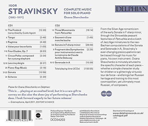 Igor Stravinsky - Stravinsky: Complete Music for Solo Piano - CD image 2