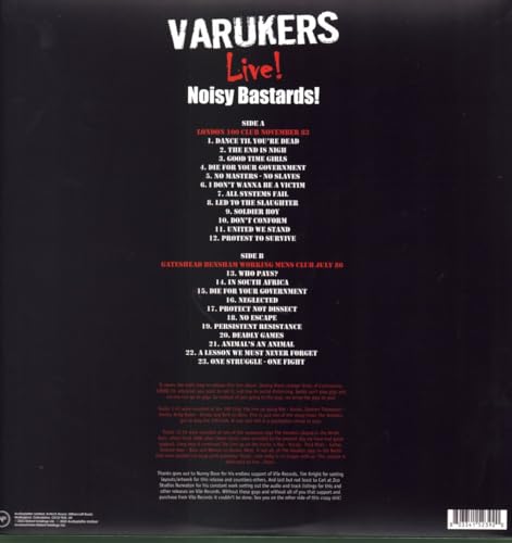 VARUKERS - NOISY BASTARDS (RED VINYL) - Vinyl Record image 3