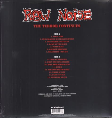 RAW NOISE - TERROR CONTINUES (RED VINYL) - Vinyl Record image 2