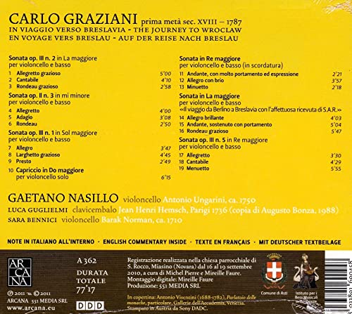 Gaetano Nasillo - Graziani: Sonate a Violoncello Solo E Basso - CD image 2