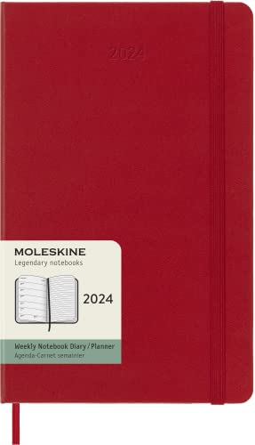 Moleskine 2024 12-Month Weekly Large Hardcover Notebook - Spiral image 1