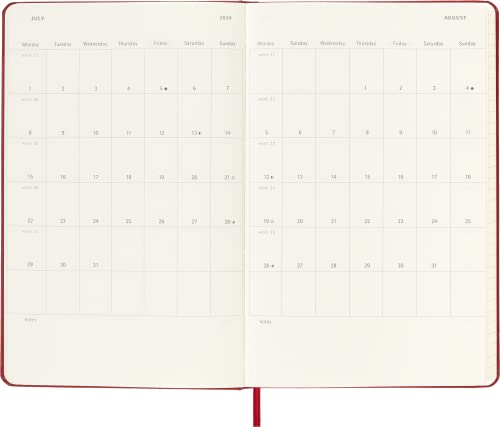 Moleskine 2024 12-Month Weekly Large Hardcover Notebook - Spiral image 5