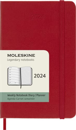 Moleskine 2024 12-Month Weekly Pocket Hardcover Notebook - Spiral image 1